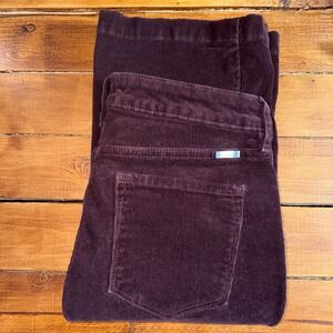 KanCan Corduroy Flare Pants Womens 28 (Fits 30x31) Dark Plum Purple High Rise